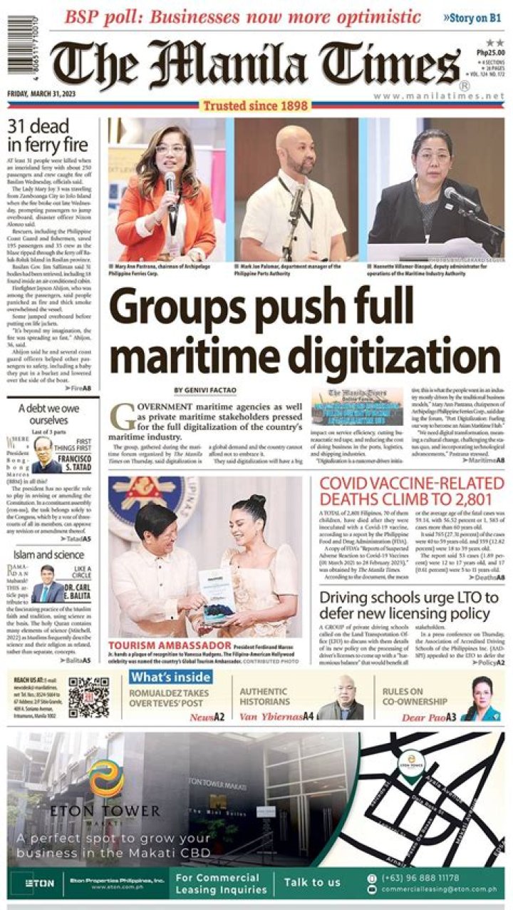 What type of news is normally found on the first page of the newspaper?