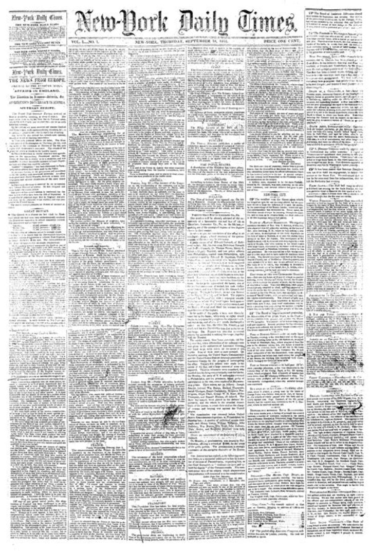 When was NY Times first published?