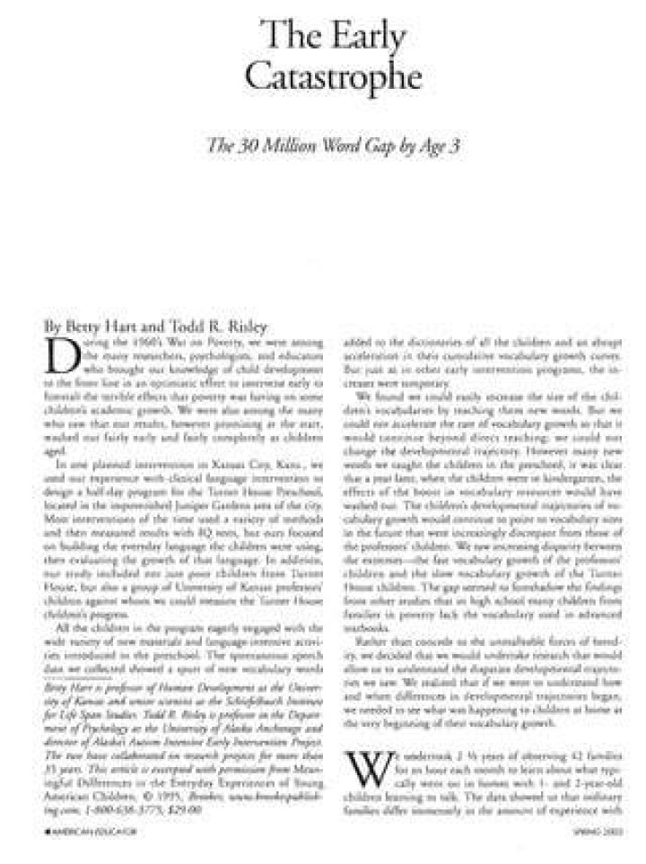 When was the early catastrophe published?