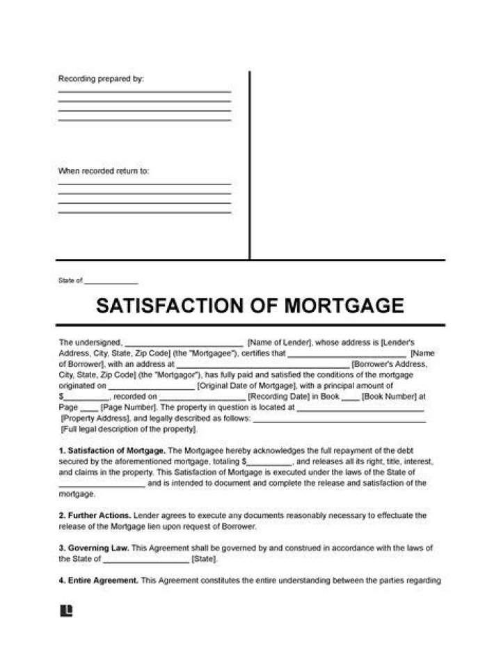 Where is a satisfaction of mortgage recorded?