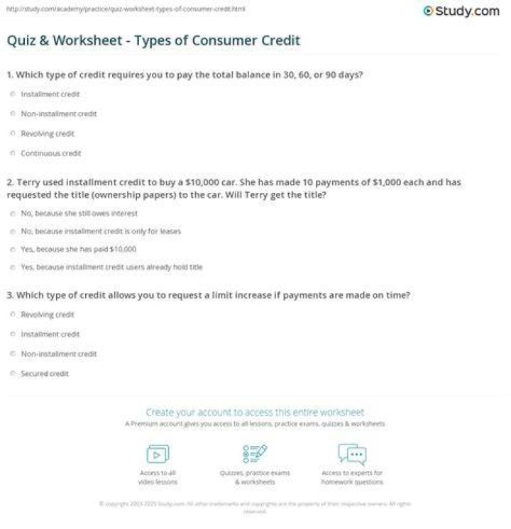 Which is a characteristic of non installment credit quizlet?