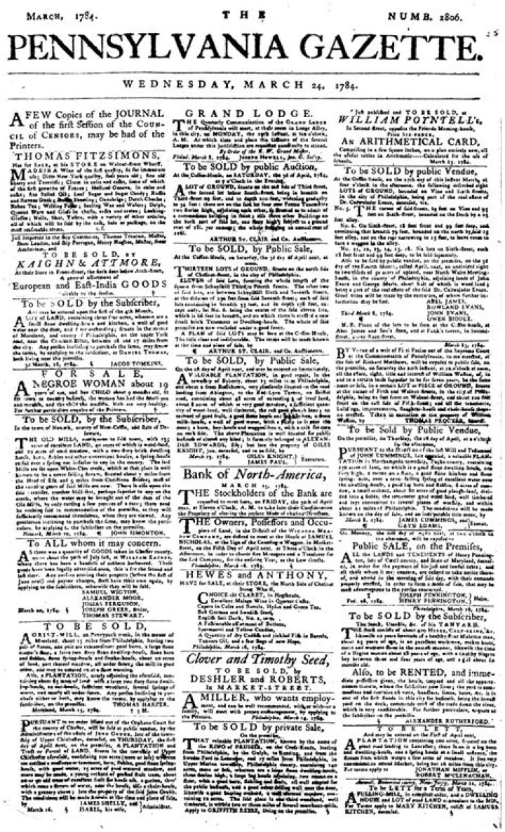 Who published the Pennsylvania Gazette?